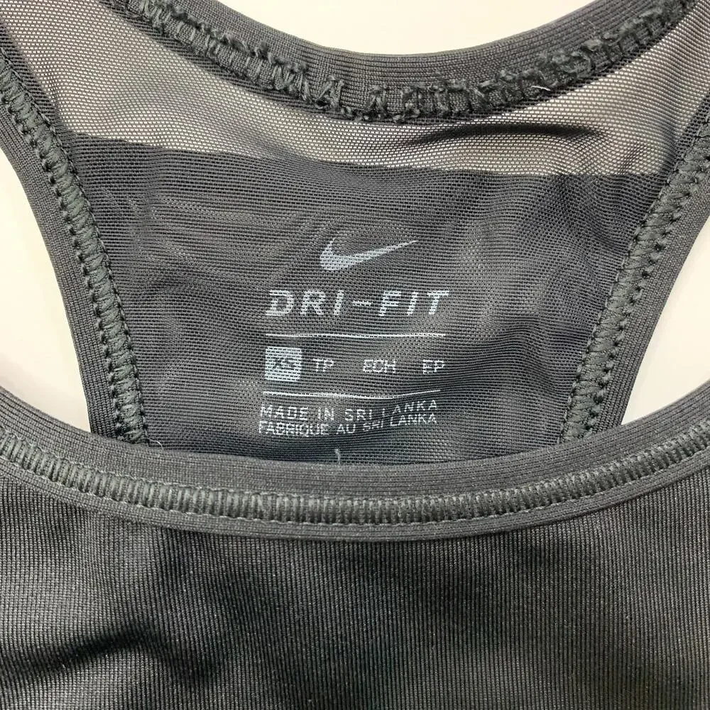 Nike Sports Bra Womens Extra Small Black‎ Dri Fit Classic Racerback Running Yoga